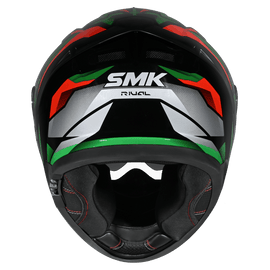 SMK Typhoon 06 Rival (MA283) Full Face Helmet - Matt Black/Green/Red
