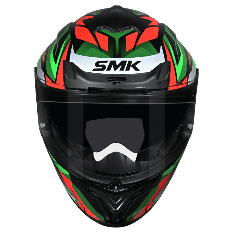 SMK Typhoon 06 Rival (MA283) Full Face Helmet - Matt Black/Green/Red