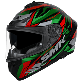 SMK Typhoon 06 Rival (MA283) Full Face Helmet - Matt Black/Green/Red