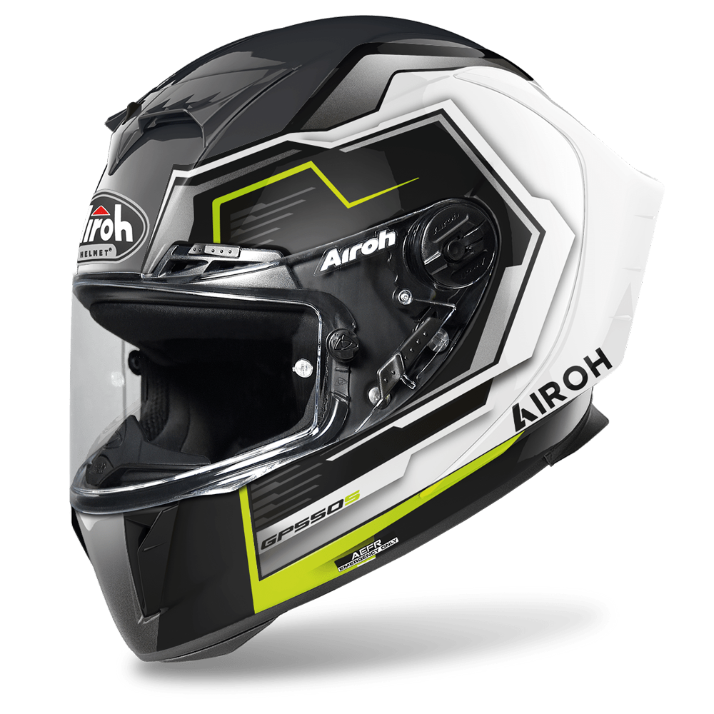 Airoh GP550-S ‘Rush’ Helmet - White/Yellow Gloss