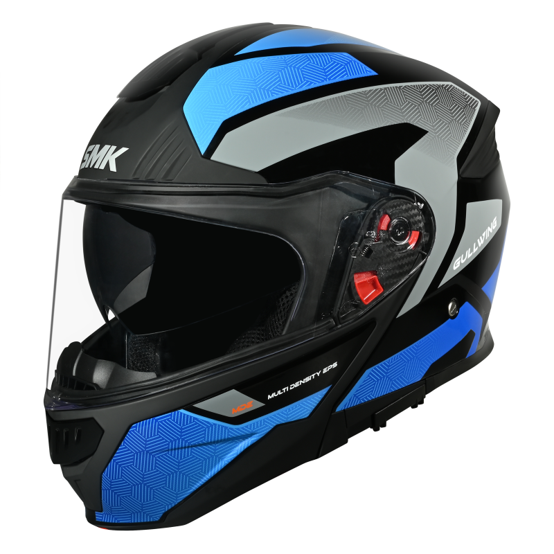 SMK Gullwing Sonic (GL256) Flip-up Helmet - Black/Blue/Grey