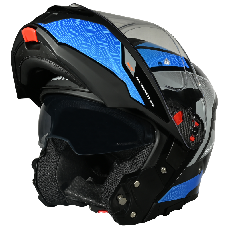 SMK Gullwing Sonic (GL256) Flip-up Helmet - Black/Blue/Grey