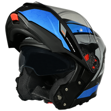 Load image into Gallery viewer, SMK Gullwing Sonic (GL256) Flip-up Helmet - Black/Blue/Grey