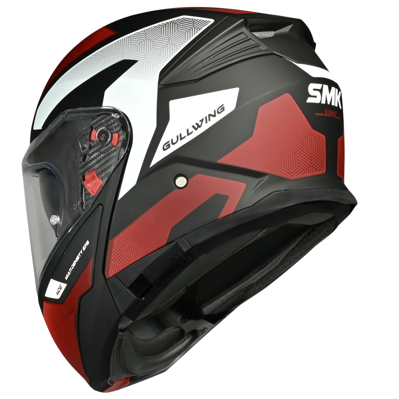 SMK Gullwing Sonic (MA231) Flip-up Helmet - Matt Black/Red/White