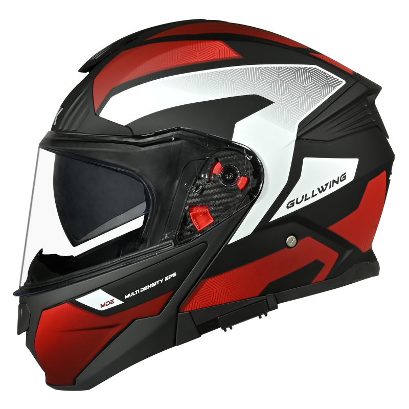 SMK Gullwing Sonic (MA231) Flip-up Helmet - Matt Black/Red/White