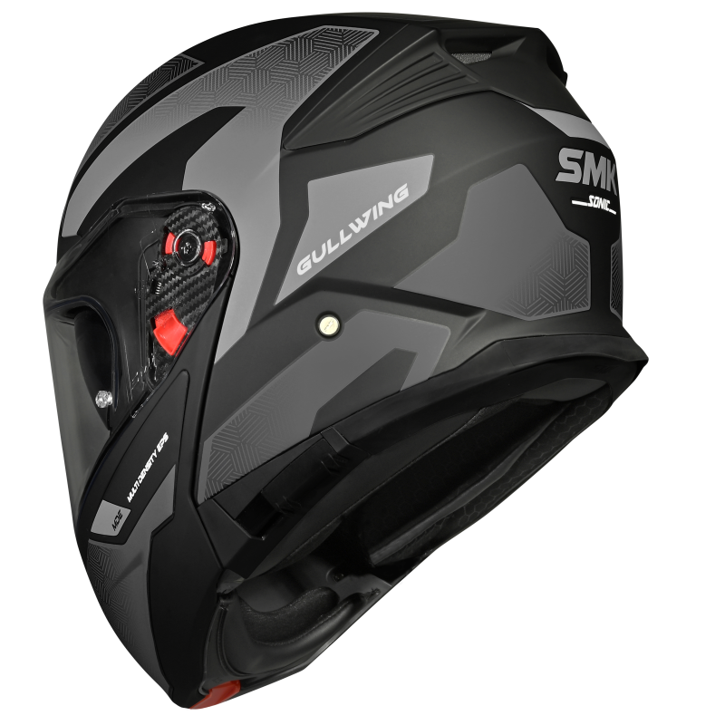SMK Gullwing Sonic (MA266) Flip-up Helmet - Matt Black/Grey