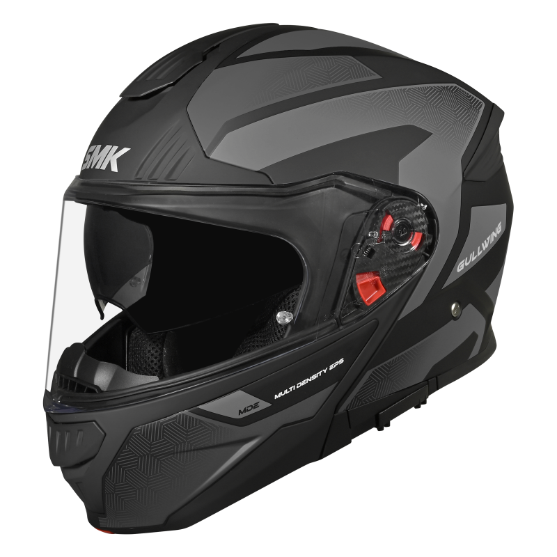 SMK Gullwing Sonic (MA266) Flip-up Helmet - Matt Black/Grey