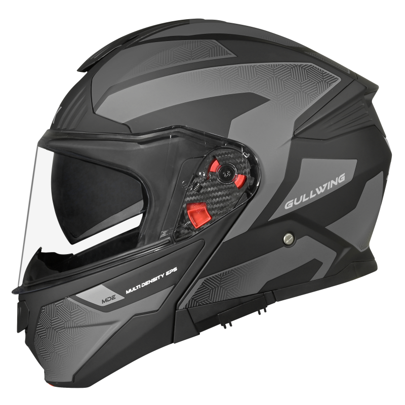 SMK Gullwing Sonic (MA266) Flip-up Helmet - Matt Black/Grey