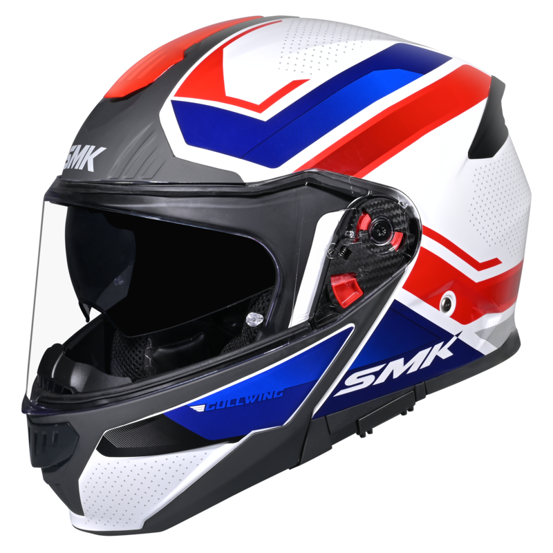 SMK Gullwing Supertour (GL153) Flip-up Helmet - White/Blue/Red