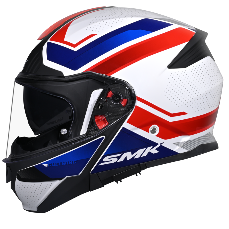 SMK Gullwing Supertour (GL153) Flip-up Helmet - White/Blue/Red