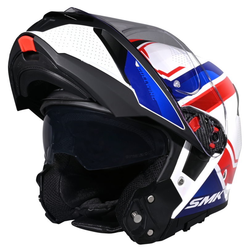 SMK Gullwing Supertour (GL153) Flip-up Helmet - White/Blue/Red