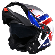 Load image into Gallery viewer, SMK Gullwing Supertour (GL153) Flip-up Helmet - White/Blue/Red