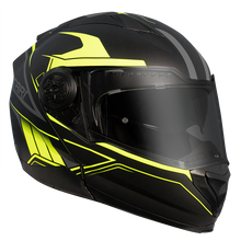 Load image into Gallery viewer, RXT 909 Flip-Up Matte Black/Fluro Yellow Helmet
