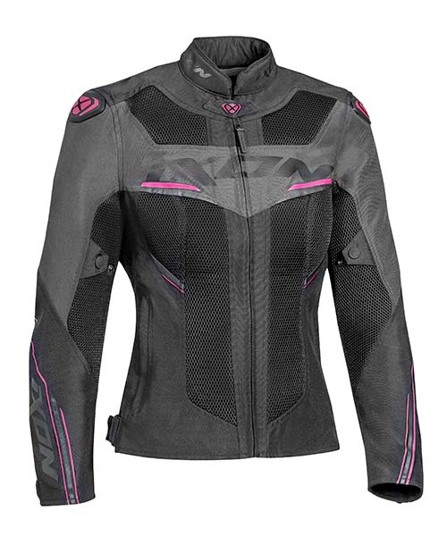 Ixon Draco Lady Textile Jacket - Black/Anthracite/Fuchsia