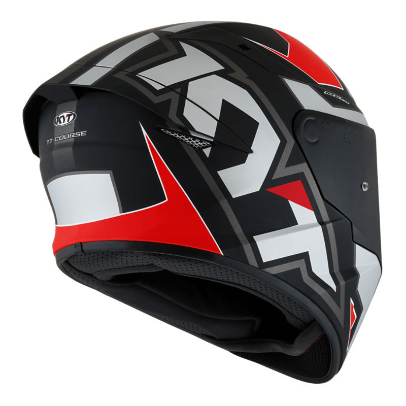 KYT TT-Course Electron Helmet - Matt Grey Red