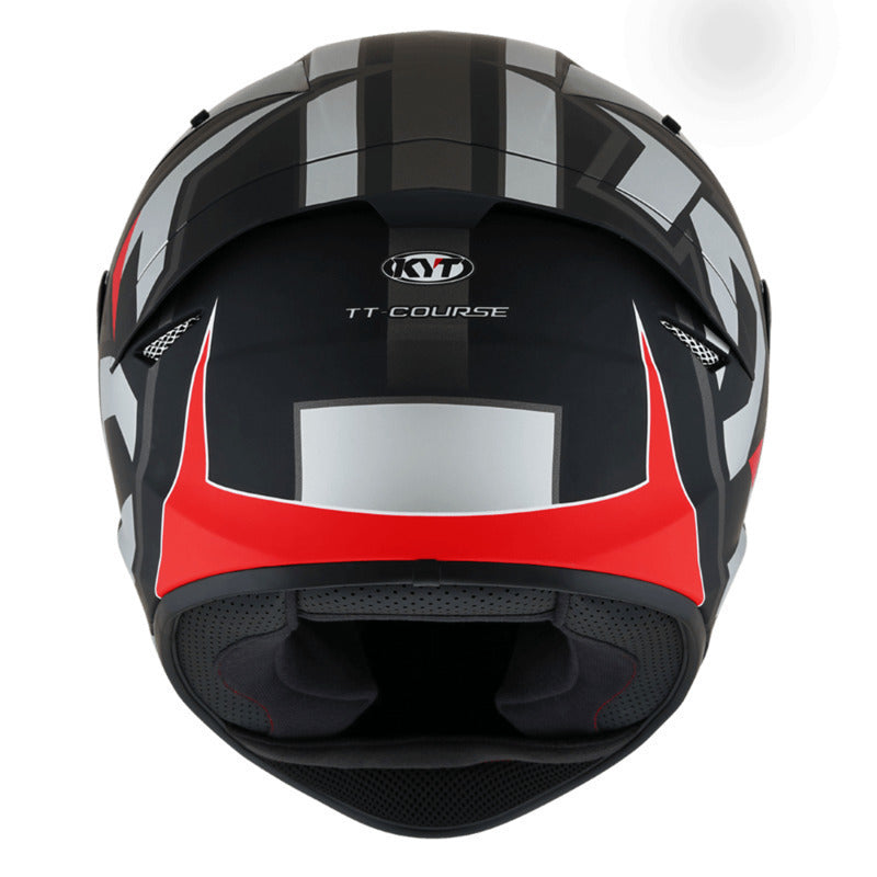 KYT TT-Course Electron Helmet - Matt Grey Red
