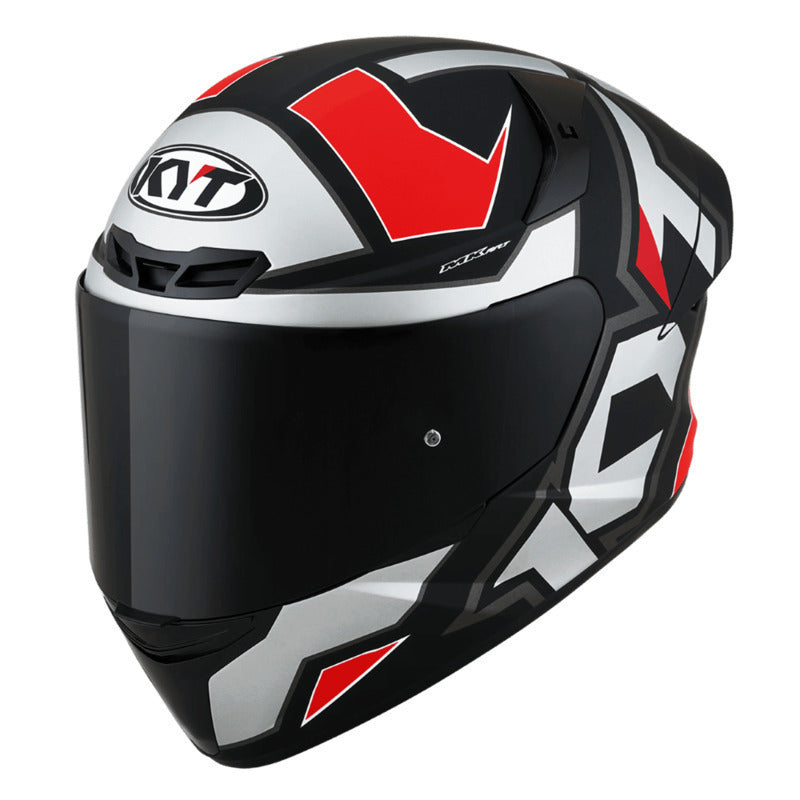 KYT TT-Course Electron Helmet - Matt Grey Red