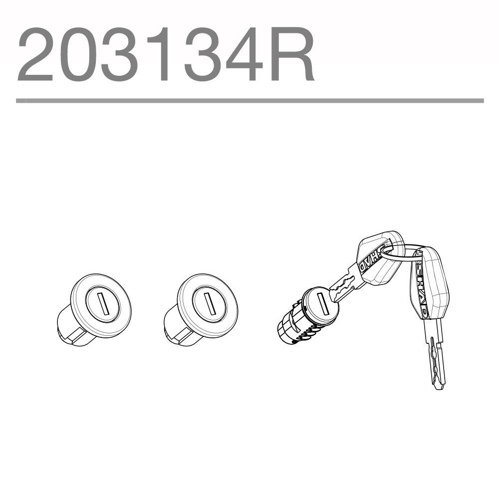 Shad Replacement Lock Cylinders & Keys (Black Key) For Sh35/36 Cases