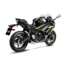 Load image into Gallery viewer, LV One Evo Stainless Steel Full Exhaust System w/Slash Cut Carbon End Cap for Kawasaki Ninja 650/Z 650 21-22/Versys 650 21-22