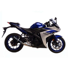 Load image into Gallery viewer, LV GP Corsa Evo Carbon Fiber Full Exhaust System w/Slash Cut End Cap for Yamaha YZF-R3 19-20/MT-25 15-18/MT-03 2020