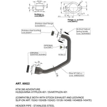 Load image into Gallery viewer, LV Head Pipes  Stainless 390 ADV / Svart 401 / Vit 401 '20> (Orig. &amp; LV Exhaust)