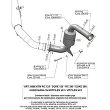 Load image into Gallery viewer, LV Link Pipe (Cat Elim.) Stainless Duke/Rc 125>390 / Svart/Vit 401 '17>'20 (Orig. &amp; LV Exhaust)
