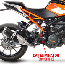 Load image into Gallery viewer, LV Link Pipe (Cat Elim.) Stainless Duke/Rc 125>390 / Svart/Vit 401 '17>'20 (Orig. &amp; LV Exhaust)