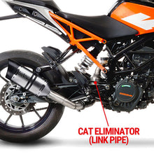 Load image into Gallery viewer, LV Link Pipe (Cat Elim.) Stainless Duke/Rc 125>390 / Svart/Vit 401 '17>'20 (Orig. &amp; LV Exhaust)