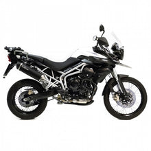 Load image into Gallery viewer, LV Nero Stainless Black Slip-On Muffler w/Carbon End Cap for Triumph Tiger 800 XC/XCA/XCX/XR/XRX 11-16