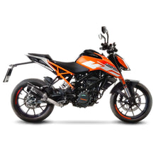 Load image into Gallery viewer, LV Pro Carbon Fiber Slip-On Muffler w/Shark Cut Carbon End Cap for KTM Duke 125/RC 125/Duke 390RC 390 17-20