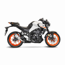 Load image into Gallery viewer, LV Pro Stainless Steel Slip-On Muffler w/Shark Cut Carbon End Cap for Yamaha YZF-R3/MT-03 18-20