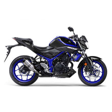 Load image into Gallery viewer, LV Pro Stainless Steel Slip-On Muffler w/Shark Cut Carbon End Cap for Yamaha YZF-R3/MT-03 18-20