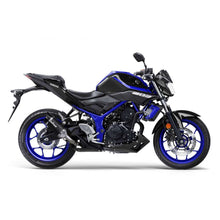 Load image into Gallery viewer, LV Pro Carbon Fiber Slip-On Muffler w/Shark Cut Carbon End Cap for Yamaha YZF-R3/MT-03 18-20