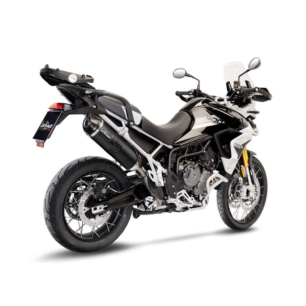 LV One Evo Stainless Black Slip-On Muffler w/Carbon End Cap for Triumph Tiger 900 GT/Rally/Pro 20-22