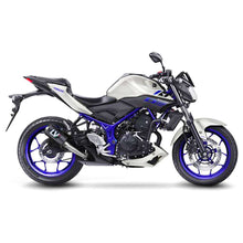 Load image into Gallery viewer, LV-10 Carbon Fiber Slip-On Muffler w/Stainless End Cap for Yamaha YZF-R3 19-20/MT-25 15-18/MT-03 2020