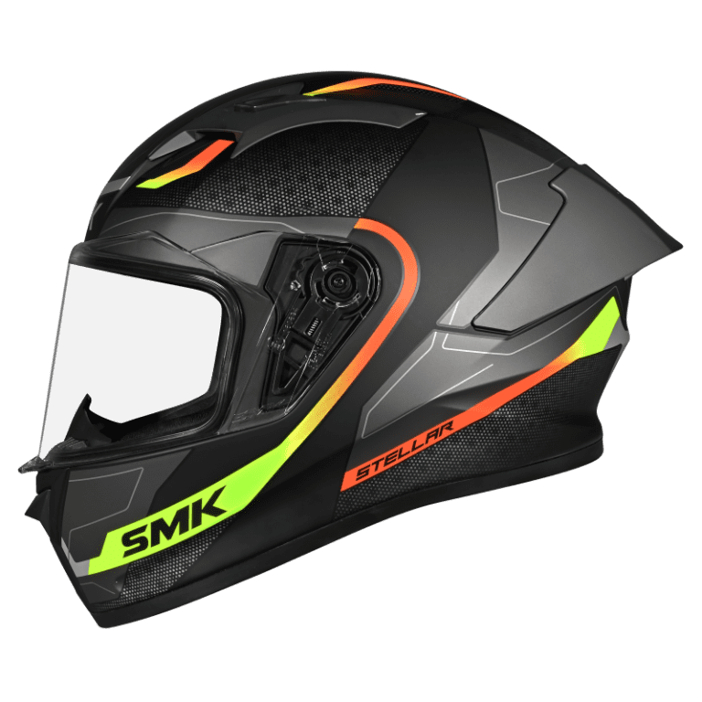 SMK Stellar Sport Flight (MA264) Full Face Helmet - Matt Black/Grey/Yellow