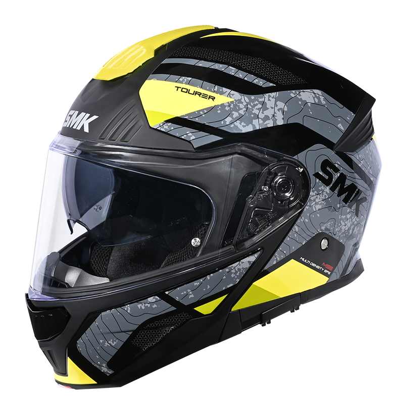 SMK Gullwing Navigator (GL264) Flip-up Helmet - Black/Grey/Yellow
