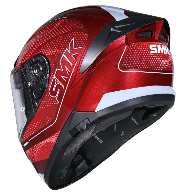 SMK Typhoon 06 Mystic (MA336) Full Face Helmet - Matt Red/Grey