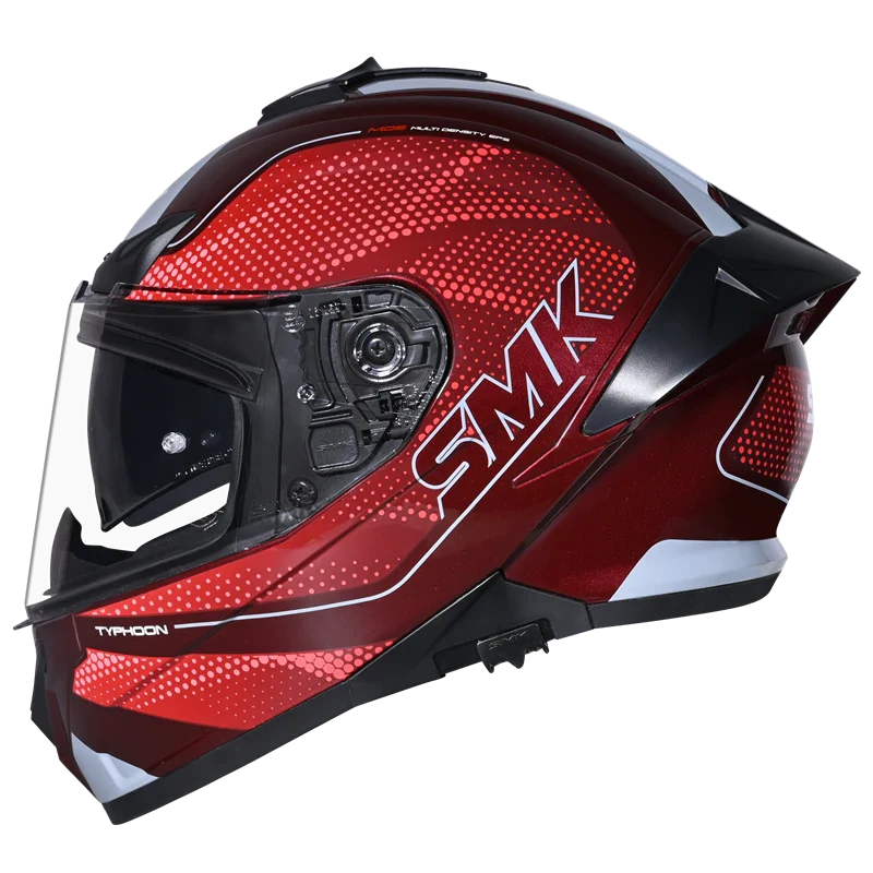 SMK Typhoon 06 Mystic (MA336) Full Face Helmet - Matt Red/Grey