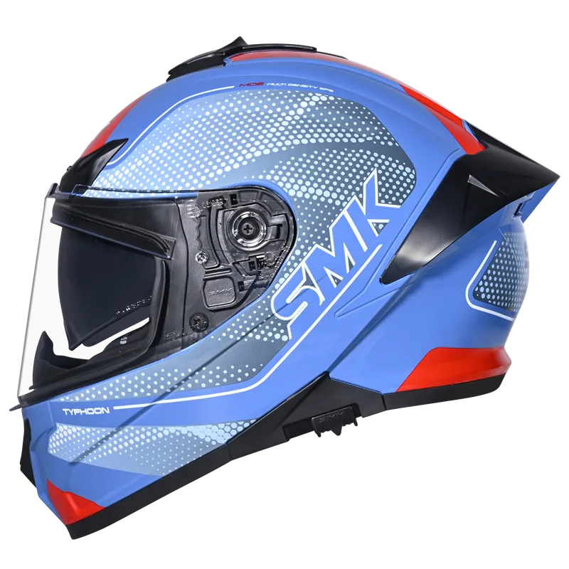 SMK Typhoon 06 Mystic (MA551) Full Face Helmet - Matt Blue/White