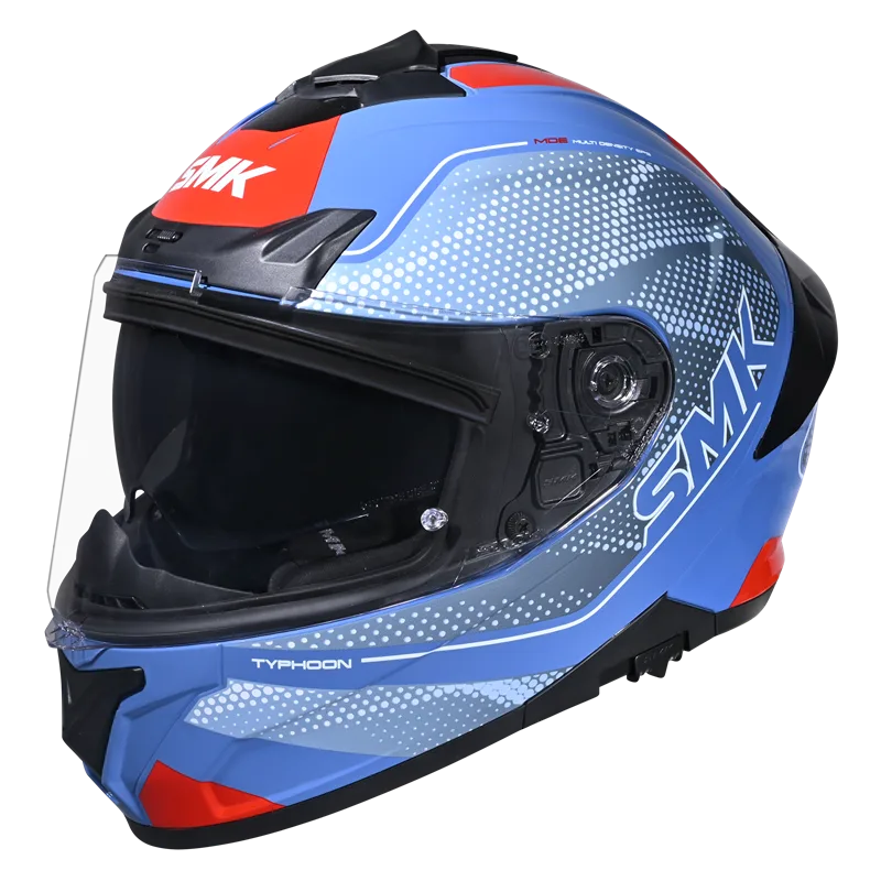 SMK Typhoon 06 Mystic (MA551) Full Face Helmet - Matt Blue/White
