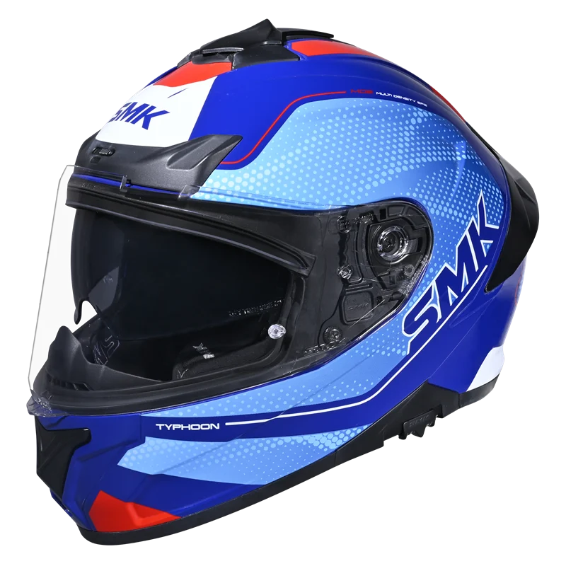 SMK Typhoon 06 Mystic (GL553) Full Face Helmet - Blue/Red