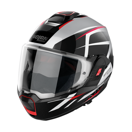 Nolan N120-1 Flip Over Classic Helmet - White Black Red