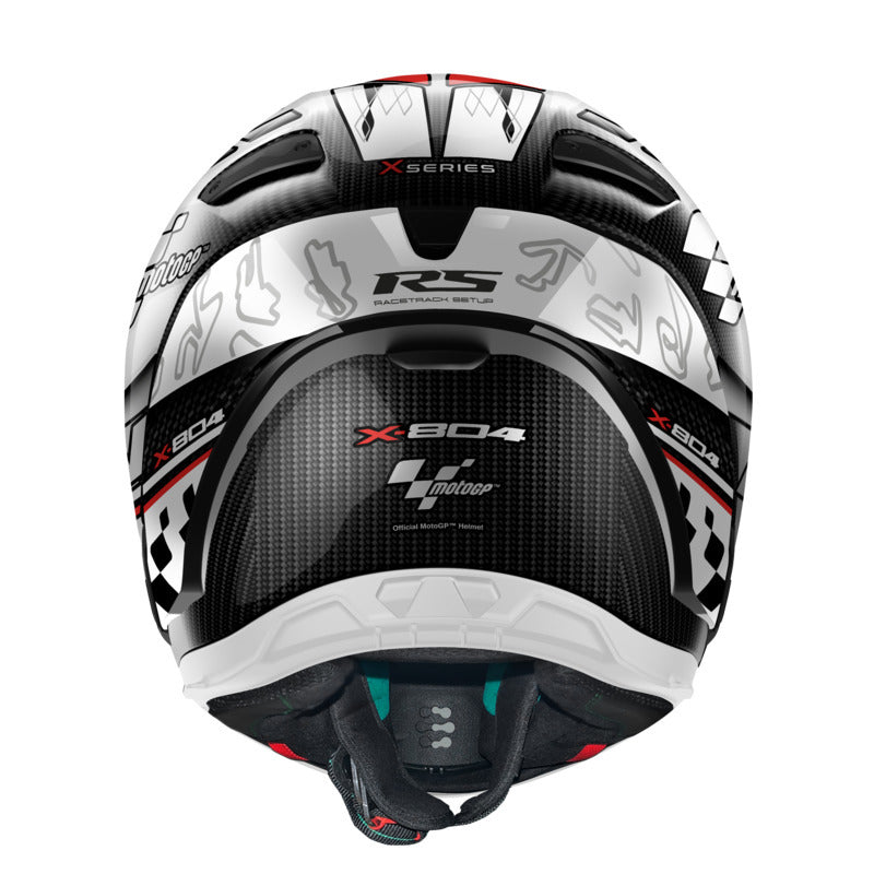 Nolan X-804 RS Full Face Moto-GP Helmet - Carbon Red White