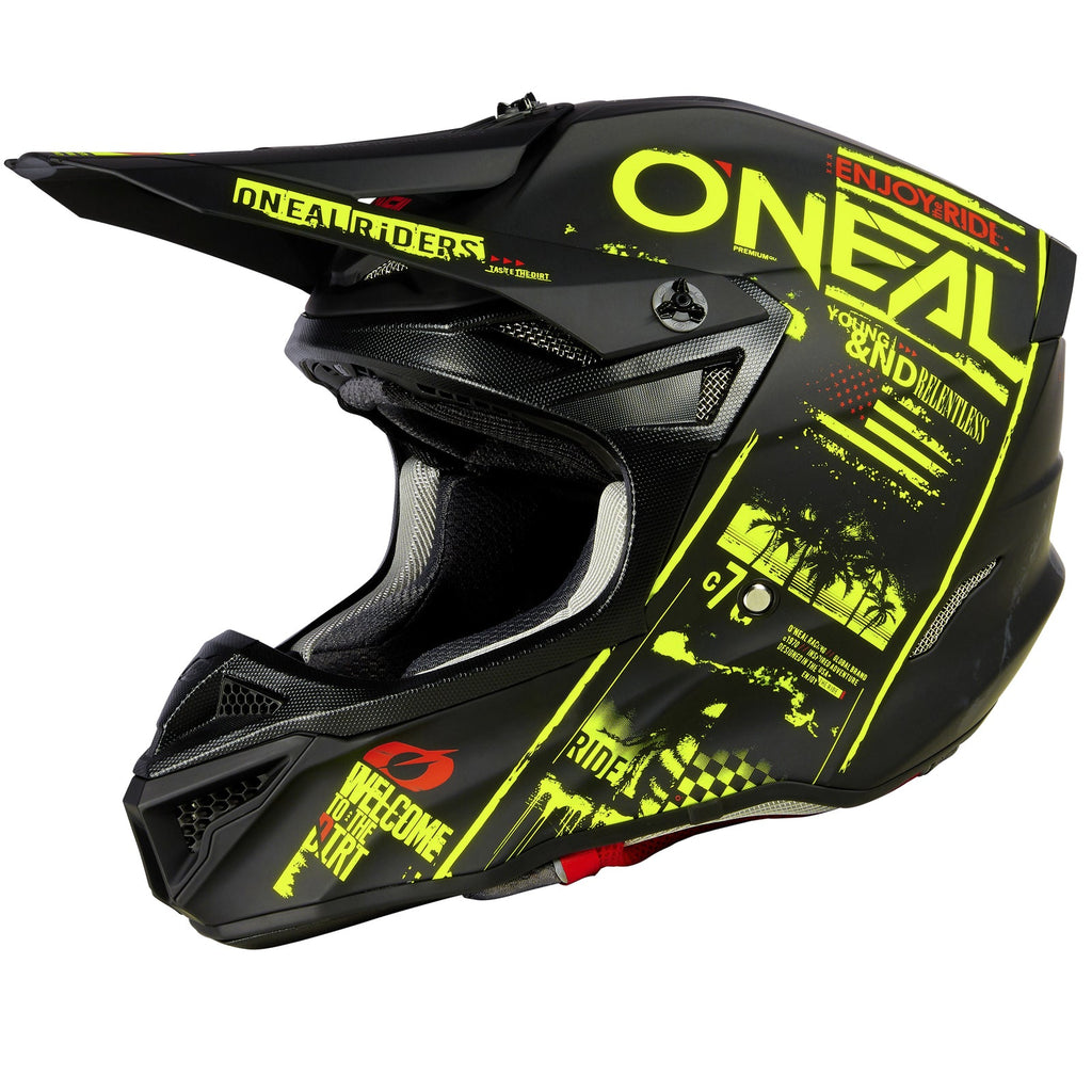 Oneal 2023 5 SRS Attack V.23 Black/Neon Yellow Helmet