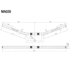 Rizoma Drag Bar Tapered Handlebar