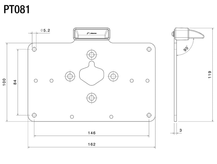 Rizoma License PT081B Plate Base