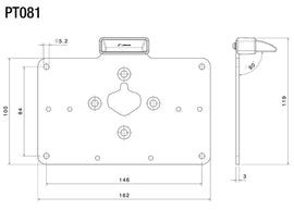 Rizoma License PT081B Plate Base