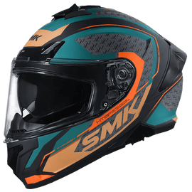 SMK Typhoon RD1 (MA287) Helmet - Matt Black Green Orange