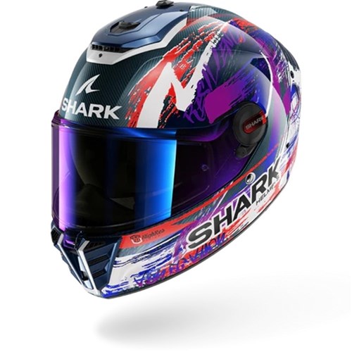 Shark Spartan RS Carbon Zarco Signature Full Face Helmet - Blue/White/Violet